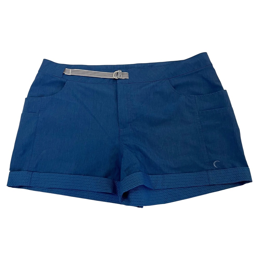 Zyia Active Not Just A Trail Shorts Womens XXL Navy Blue Hiking Outdoor Belted